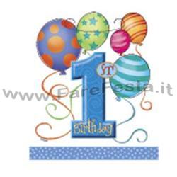 BORSETTA CELESTE "1° COMPLEANNO" 8PZ