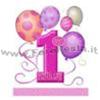 BORSETTA ROSA "1° COMPLEANNO" 8PZ