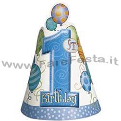 CAPPELLINI "1° COMPLEANNO" CELESTE 8PZ