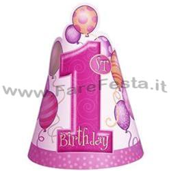 CAPPELLINI "1° COMPLEANNO" ROSA 8PZ