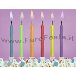 CANDELE CON FIAMMA COLORATA 6PZ