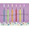 CANDELE CON FIAMMA COLORATA 6PZ